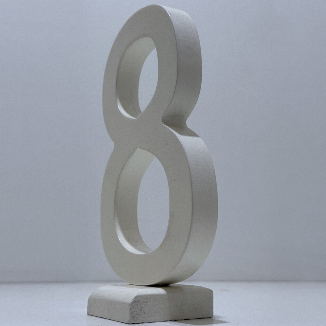 Decorative Wooden Number 8 in White- Perfect for Home decoration