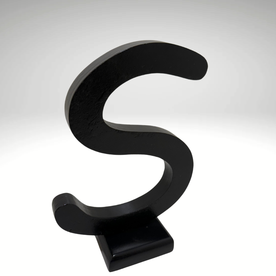 Charming Wooden Letter Wall Art -Decorative Wooden Alphabet Letters S in Black - Perfect for Home decoration