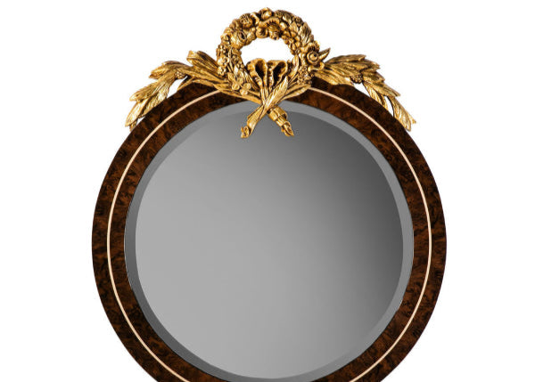 Chic Round Mirror with Elegant Gold Accents – High-quality home furnishing