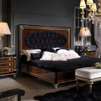 Sleek Upholstered Bed with Bold Design