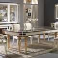 Elegant Rectangular Dining Table with Luxurious Gold Accents