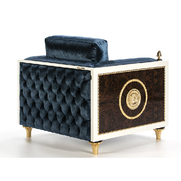 Luxurious Boxy Armchair with Rich Detailing