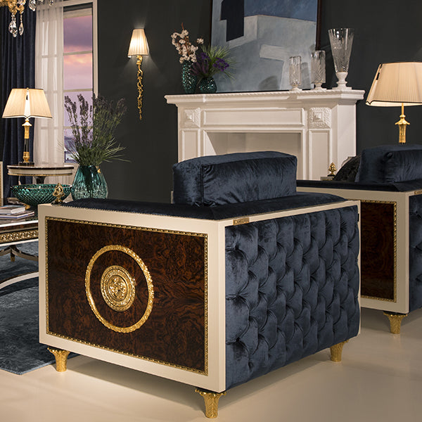 Luxurious Boxy Armchair with Rich Detailing