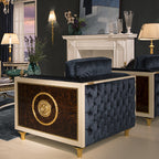 Luxurious Boxy Armchair with Rich Detailing