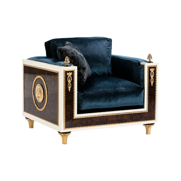 Luxurious Boxy Armchair with Rich Detailing