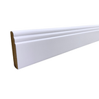 Purely Panache White Pre-Primed MDF Skirting Board, Torus Design, 1.17 Meter Length, 3 Inch Height, Installation Kit Included, Same-Day Shipping