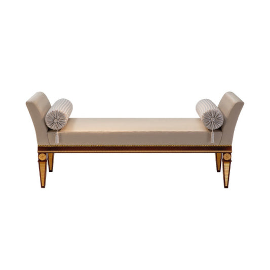 Chic Upholstered Bench with Decorative Accents