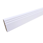 Purely Panache White Pre-Primed MDF Skirting Board, Torus Design, 1.17 Meter Length, 3 Inch Height, Installation Kit Included, Same-Day Shipping
