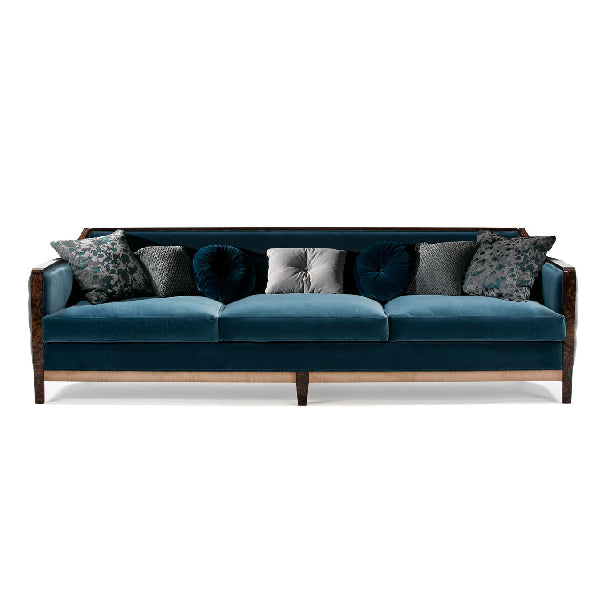 Elegant Blue Sofa with Artistic Touches