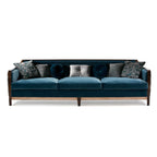 Elegant Blue Sofa with Artistic Touches