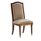 Elegant Upholstered Dining Chair with Gold Accents