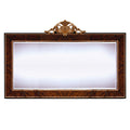 Exquisite Large Rectangular Mirror with Ornate Top Crest