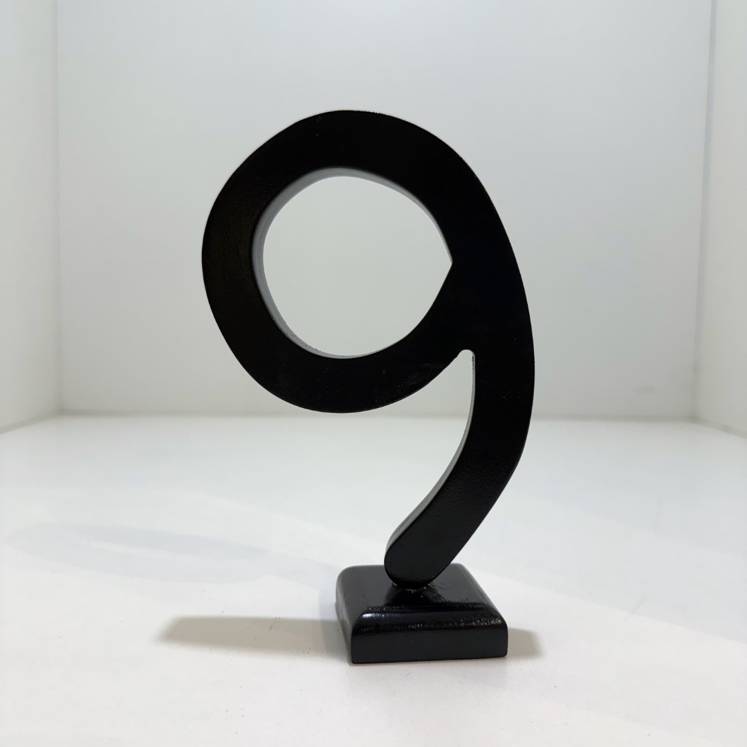 Decorative Wooden Number 9 in Black - Perfect for Home decoration