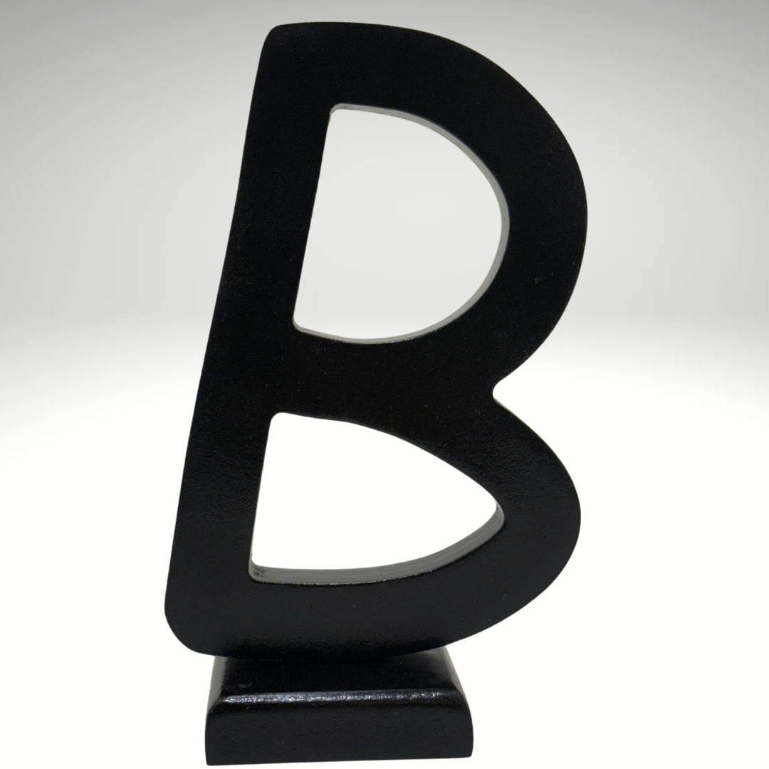 Handcrafted Wooden Letters Decorative Wooden Alphabet Letters B in Black - Perfect for Home decoration