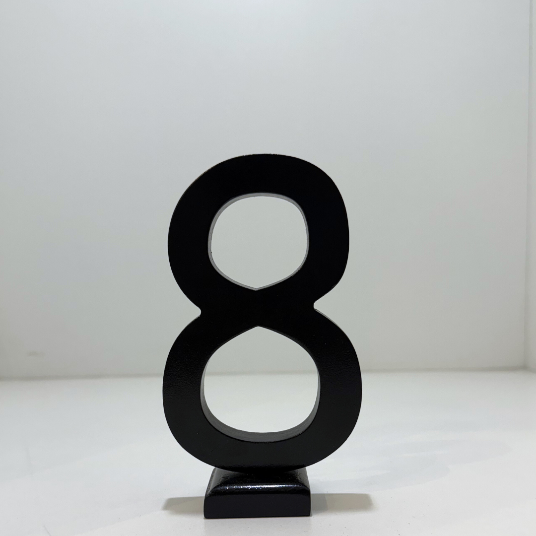 Decorative Wooden Number 8 in Black- Perfect for Home decoration