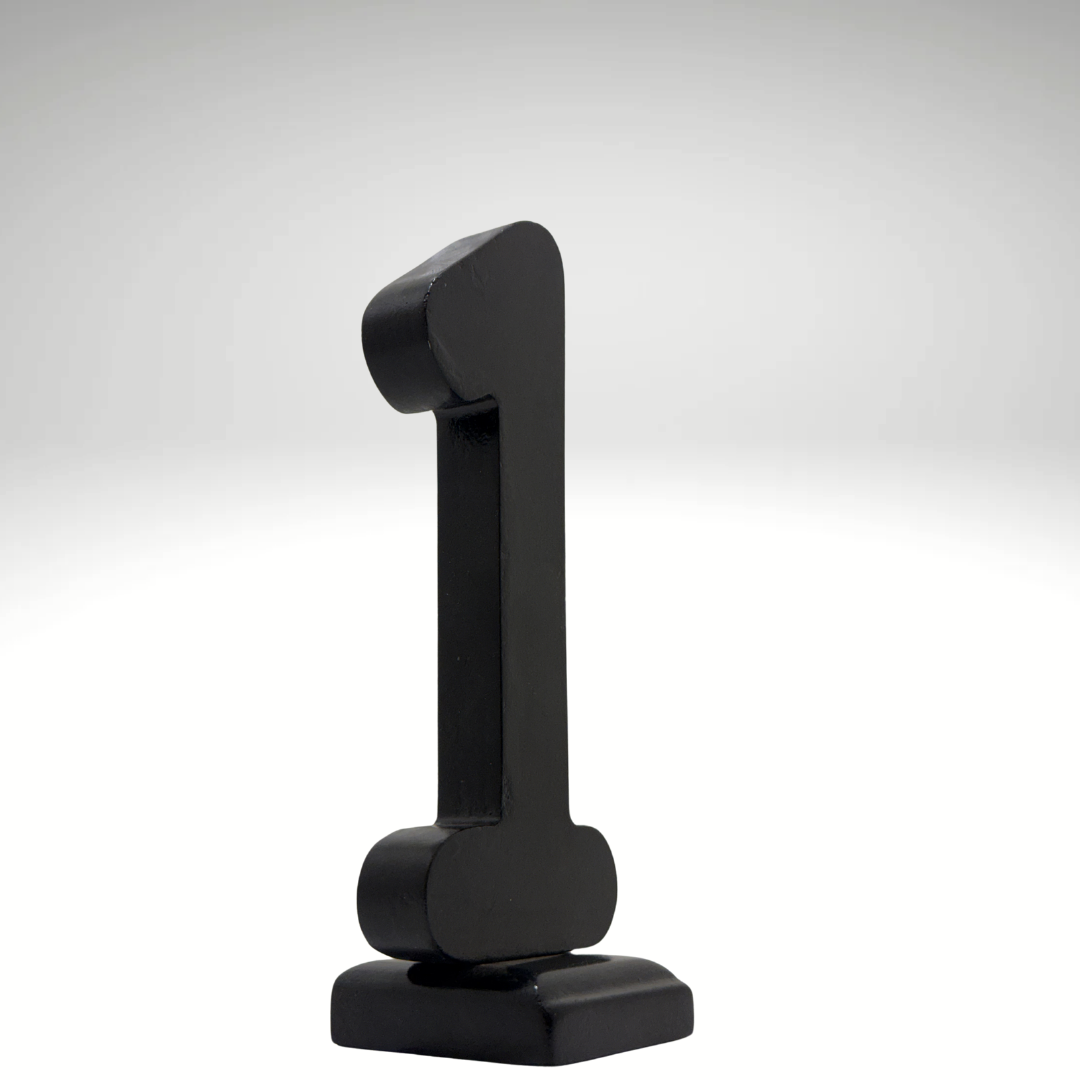 Decorative Wooden Number 1 in black- Perfect for Home decoration