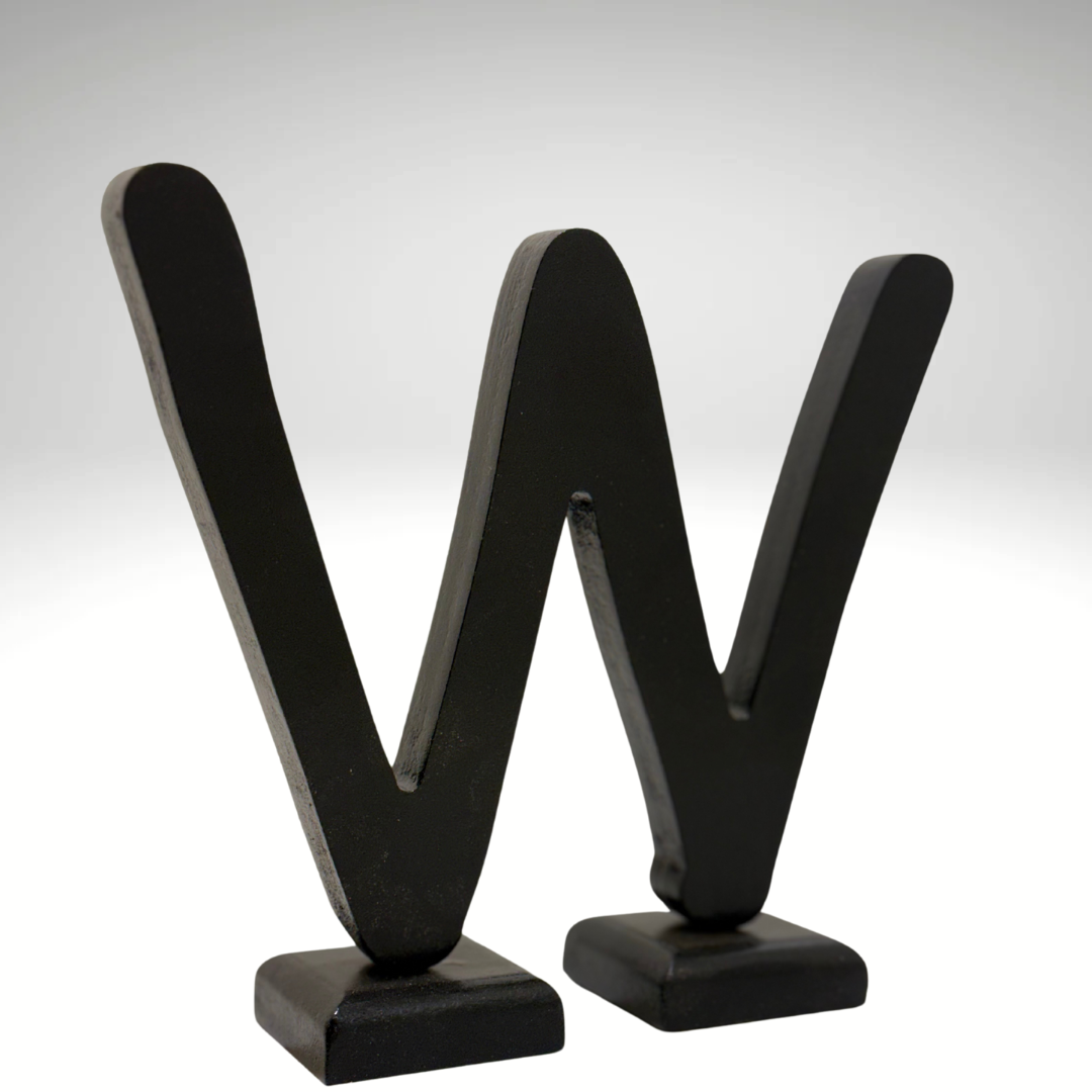 Decorative Wooden Alphabet Letters W in Black - Perfect for Home decoration-Customizable & Chic