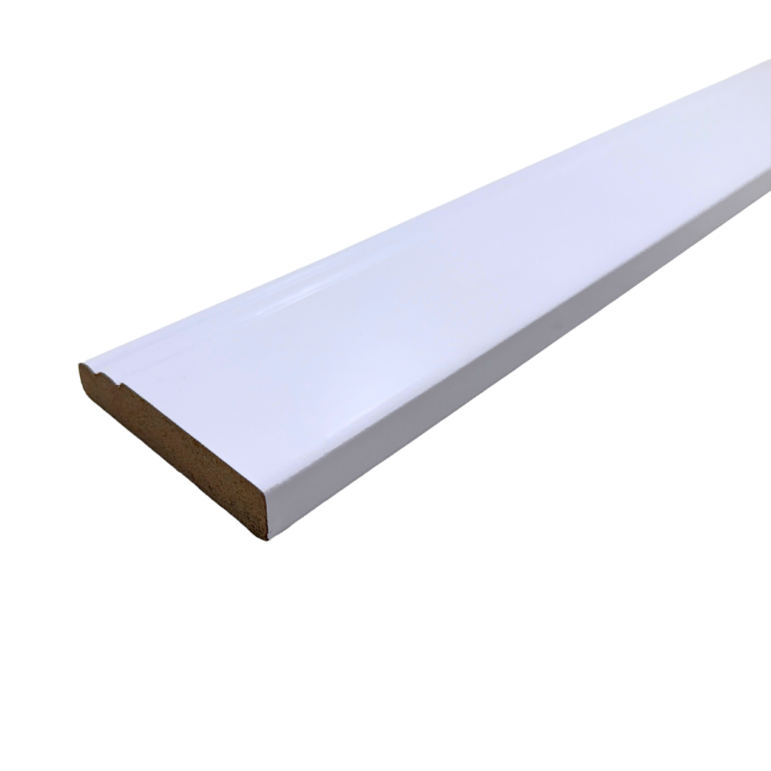 Purely Panache White Pre-Primed MDF Skirting Board, Torus Design, 1.17 Meter Length, 3 Inch Height, Installation Kit Included, Same-Day Shipping
