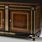 Refined Sideboard with Luxurious Wood Finish and Exquisite Gold Detailing