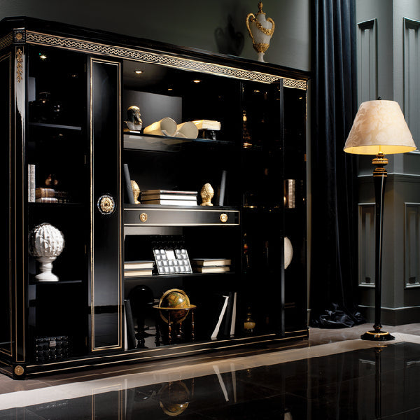 Elegant Black Display Cabinet: A Showcase of Artistry and Functionality