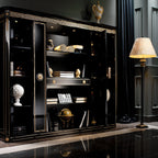 Elegant Black Display Cabinet: A Showcase of Artistry and Functionality