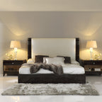 Luxurious Upholstered Bed with Illuminated Headboard