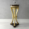 Exquisite Gold and Dark Wood Accent Table