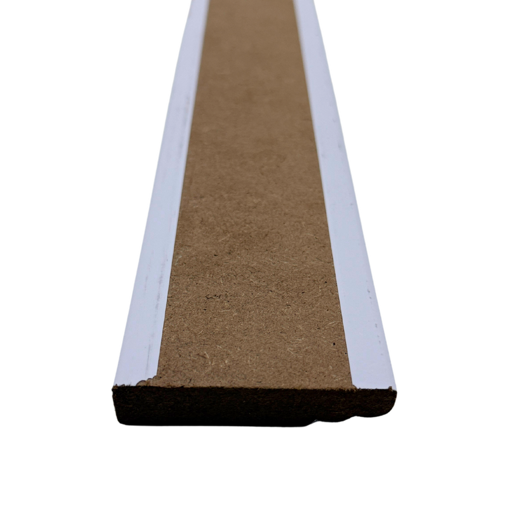Purely Panache White Pre-Primed MDF Skirting Board, Torus Design, 1.17 Meter Length, 3 Inch Height, Installation Kit Included, Same-Day Shipping