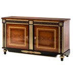 Refined Sideboard with Luxurious Wood Finish and Exquisite Gold Detailing