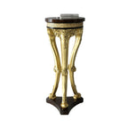 Exquisite Gold and Dark Wood Accent Table