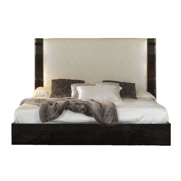 Luxurious Upholstered Bed with Illuminated Headboard
