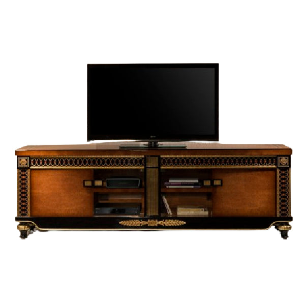 Luxurious TV Console with Elegant Detailing and Ample Storage
