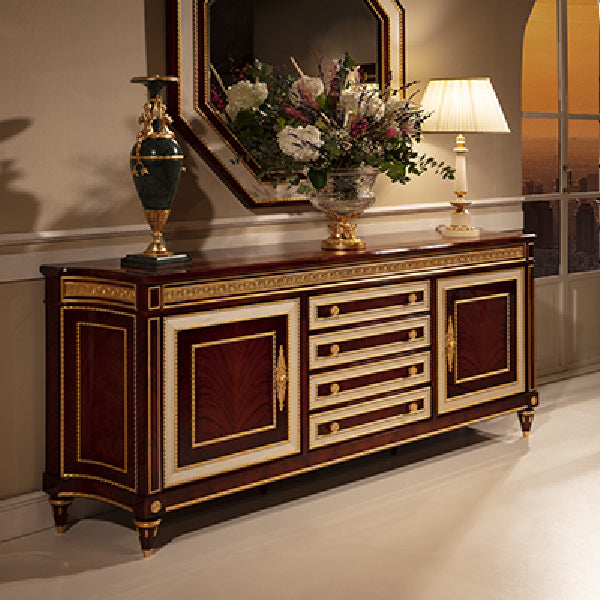 Sophisticated Brown Wood Sideboard with Intricate Design