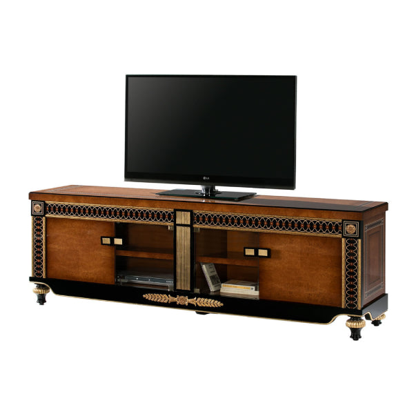 Luxurious TV Console with Elegant Detailing and Ample Storage