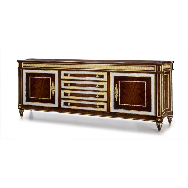 Sophisticated Brown Wood Sideboard with Intricate Design