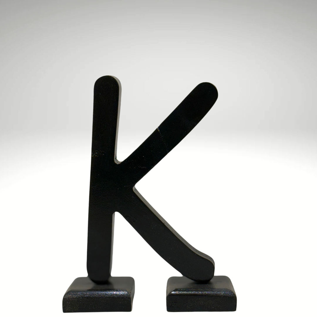 Wooden Letter Home Accent-Decorative Wooden Alphabet Letters K in Black - Perfect for Home decoration