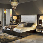 Sleek Upholstered Bed with Integrated Nightstands