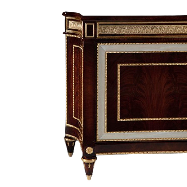 Timeless Brown Wood Sideboard with Elegant Gold Accents