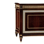 Timeless Brown Wood Sideboard with Elegant Gold Accents