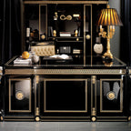 Luxurious Black and Gold Chest: A Statement of Elegance