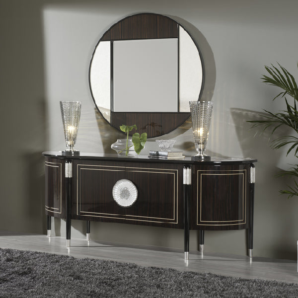 Elegant media console with intricate design