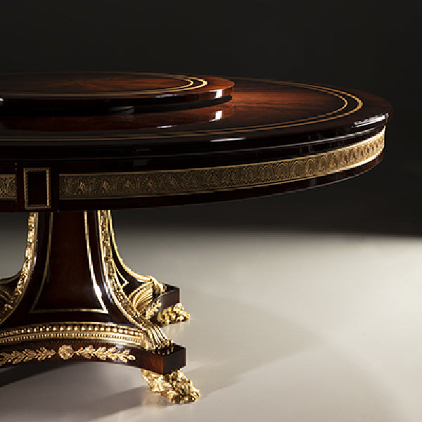 Magnificent Round Dining Table with Gold Detailing