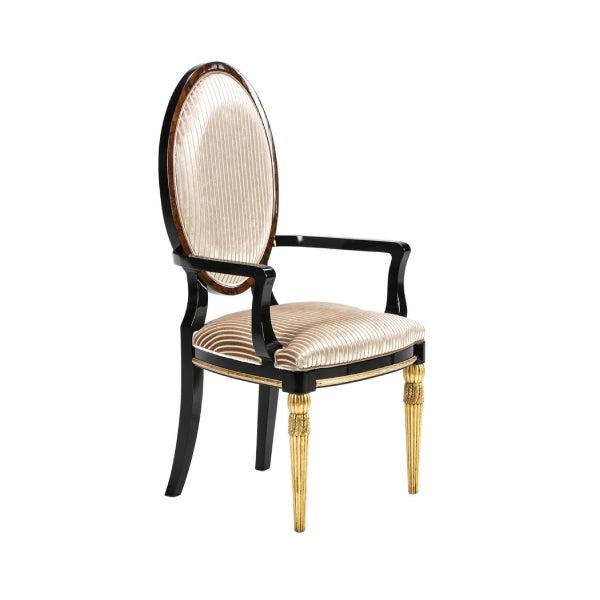 Elegant Oval Back Armchair with Luxurious Detailing