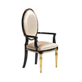 Elegant Oval Back Armchair with Luxurious Detailing
