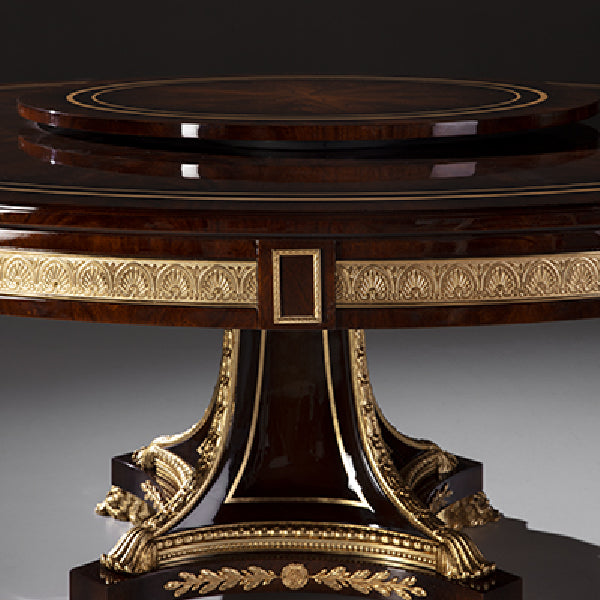 Magnificent Round Dining Table with Gold Detailing