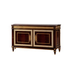 Timeless Brown Wood Sideboard with Elegant Gold Accents