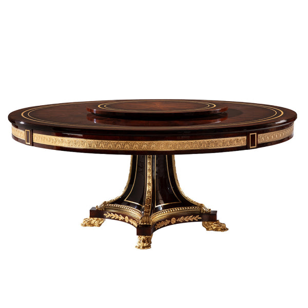 Magnificent Round Dining Table with Gold Detailing