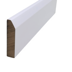 White MDF Skirting Board 116 cm – Chamfered Profile | Pre-Finished & Moisture-Resistant | Easy to Fit with Fixings | Modern Baseboard Trim | Ships Same Day – Purely Panache