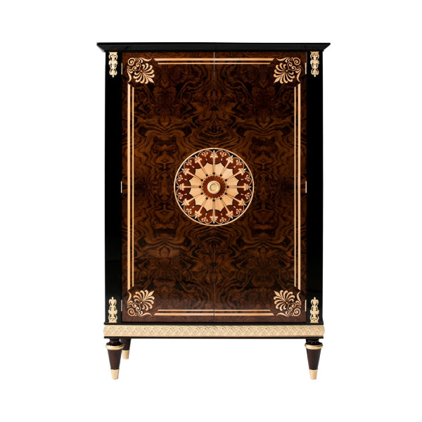 Elegant Brown and Black Cabinet: A Timeless Masterpiece