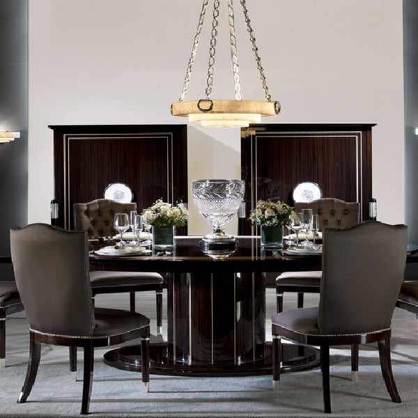Elegant Oval Dining Table with Rich Finishes and Modern Design